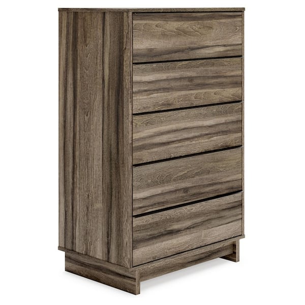 Signature Design By Ashley Shallifer Brown 5 Drawers 29.88 in. Chest of Drawers