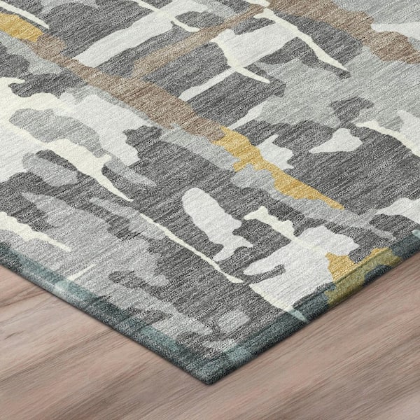 Chantille Machine Washable Indoor/Outdoor Abstract ACN2972 Gray 9 ft. x 12 ft. Area Rug