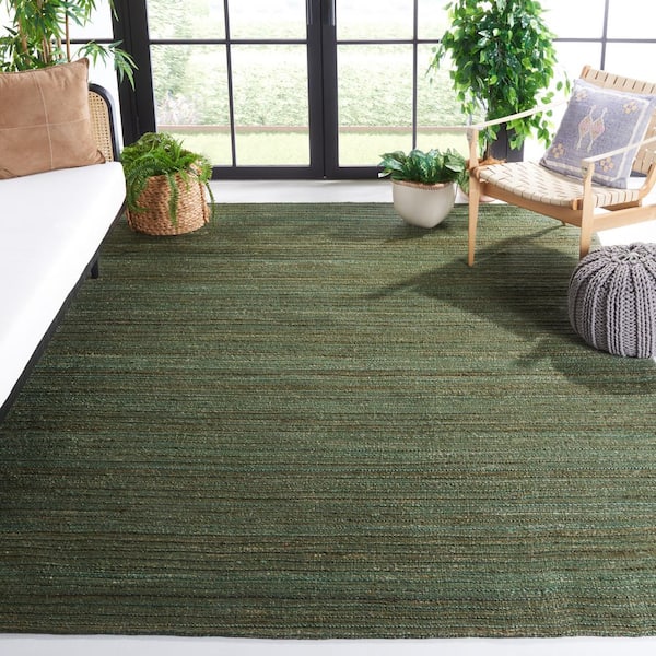 Cape Cod 10 ft. x 14 ft. Sage/Natural Solid Color Area Rug
