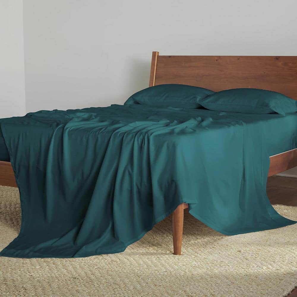 Hyper-Cotton 4-Piece Bed Sheet Set Breathable Cotton Blend Sheets Silky-Smooth Fabric Deep Teal King price history on PriceWatchPro