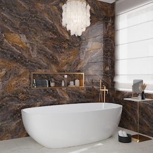 Splendor Brown and Gray 23.7 in. x 47.25 in. Polished Porcelain Wall and Floor Tile (15.55 sq. ft./case) (2-pack)