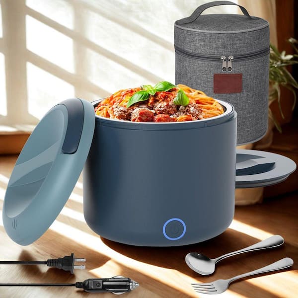 41 oz. Electric Lunch Box Food Warmer Leakproof Heated Container for Office Car, Camping, 12V/24V/110V/220V Meal Heater