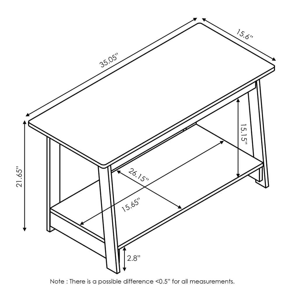French Oak Grey Particle Board TV Stand with Bottom Shelf
