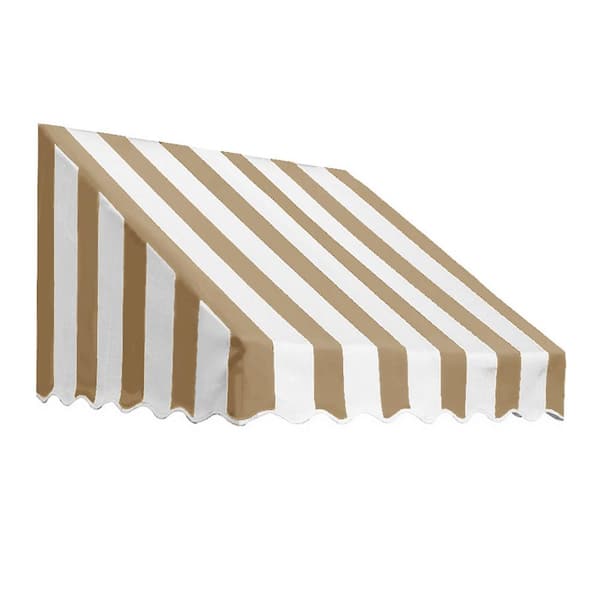 AWNTECH 8.38 ft. Wide San Francisco Window/Entry Fixed Awning (24 in. H x 36 in. D) Brown