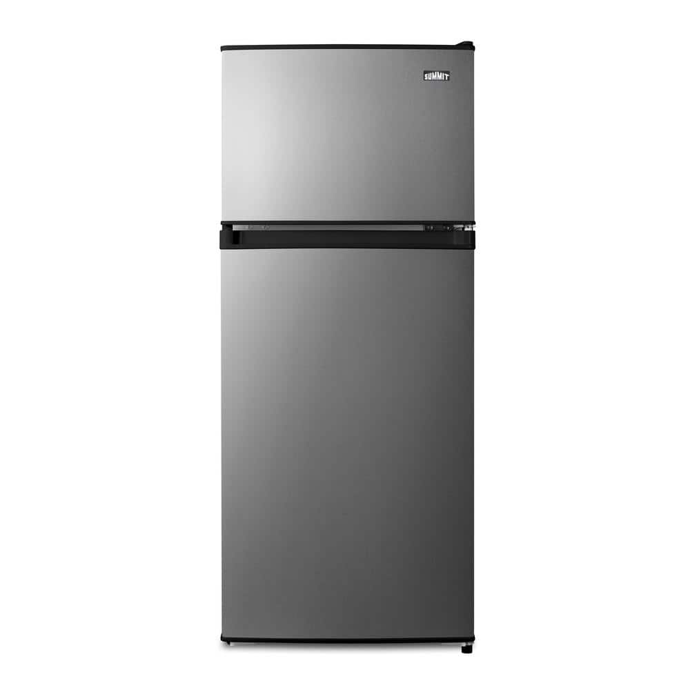 Summit Appliance 4.5 cu. ft. Top Freezer Refrigerator in Stainless Steel Look, Counter Depth, Silver