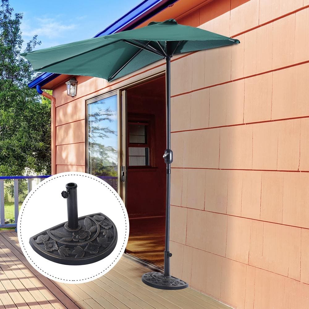 Bronze Half Round Decorative Metal Patio Umbrella Base