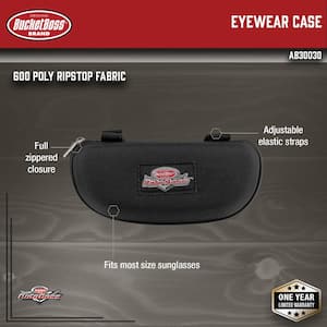 Auto Boss Interior Car Accessory Eyewear Visor Case with Adjustable Elastic Strap and Zip Closure in Black