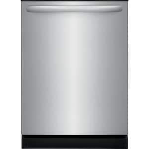 24 in Top Control Built in-Tall Tub 52 dBA Dishwasher with Plastic Tub in Stainless Steel with 4-cycles