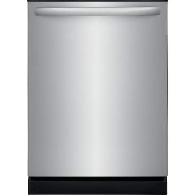 24 in Top Control Built in-Tall Tub 52 dBA Dishwasher with Plastic Tub in Stainless Steel with 4-cycles
