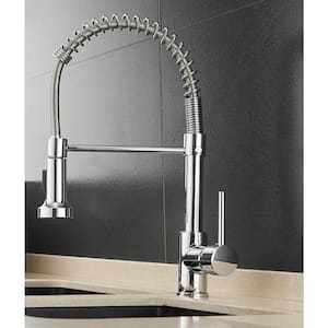 Single-Handle High Arc Pull Down Sprayer Kitchen Faucet in Chrome