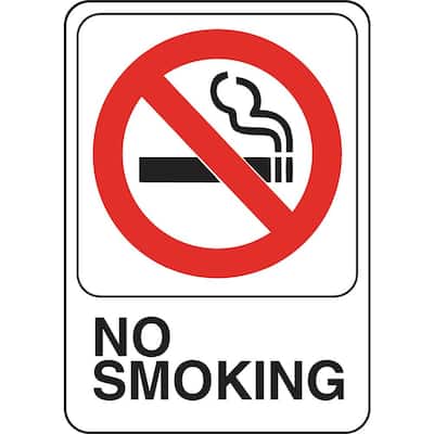 5 in. x 7 in. Plastic No Smoking Sign
