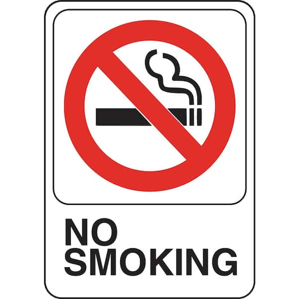 Everbilt 5 in. x 7 in. Plastic No Smoking Sign
