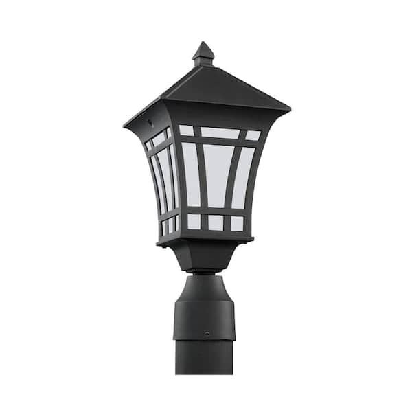 Generation Lighting Herrington 1-Light Outdoor Black Lamp Post Light