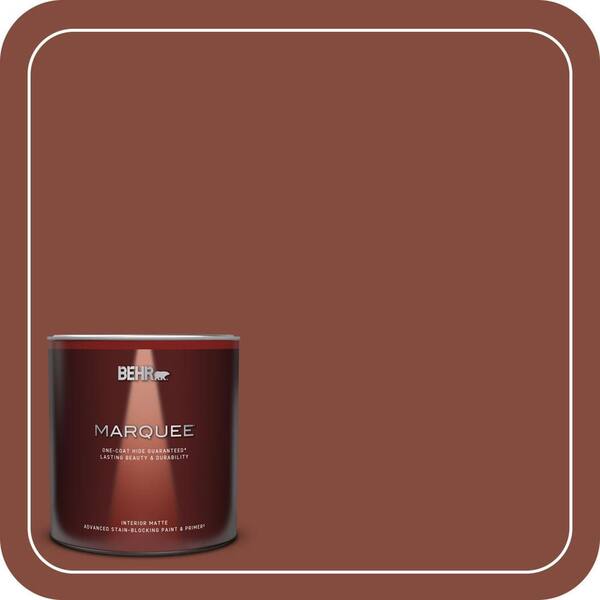 BEHR MARQUEE 1 qt. #S160-7 Red Chipotle One-Coat Hide Matte Interior Paint & Primer