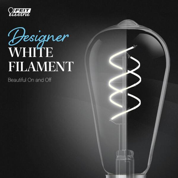 Feit Electric 40-Watt Equivalent ST19 Dimmable LED Smoke Glass Vintage Edison Light Bulb With Spiral Filament Daylight (4-Pack) Feit Electric 40-Watt Equivalent ST19 Dimmable LED Smoke Glass Vintage Edison Light Bulb With Spiral Filament Daylight (4-Pack)