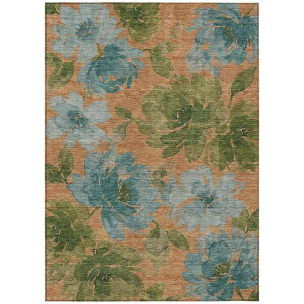 Chantille Machine Washable Indoor/Outdoor Abstract ACN3014 Terracotta 5 ft. x 7 ft. 6 in. Area Rug