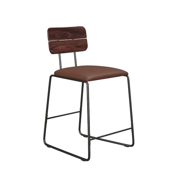 Walker Edison Furniture Company 25 in. Brown High Back