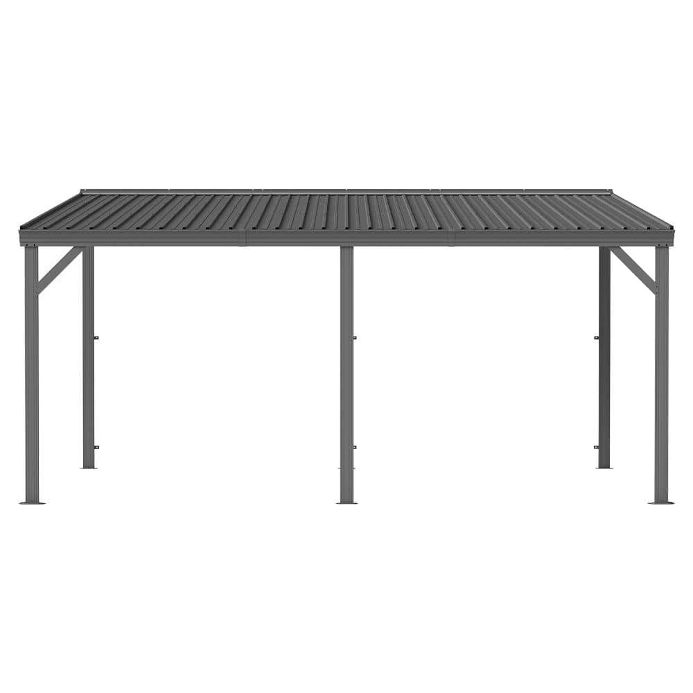 12*16 FT Gray Expandable Lean to Gazebo Pergola with Gutters and Galvanized Steel Roof price history on PriceWatchPro