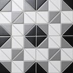 Tre Square Classic Mix 10-3/4 in. x 10-3/4 in. x 6mm Porcelain Mosaic Tile