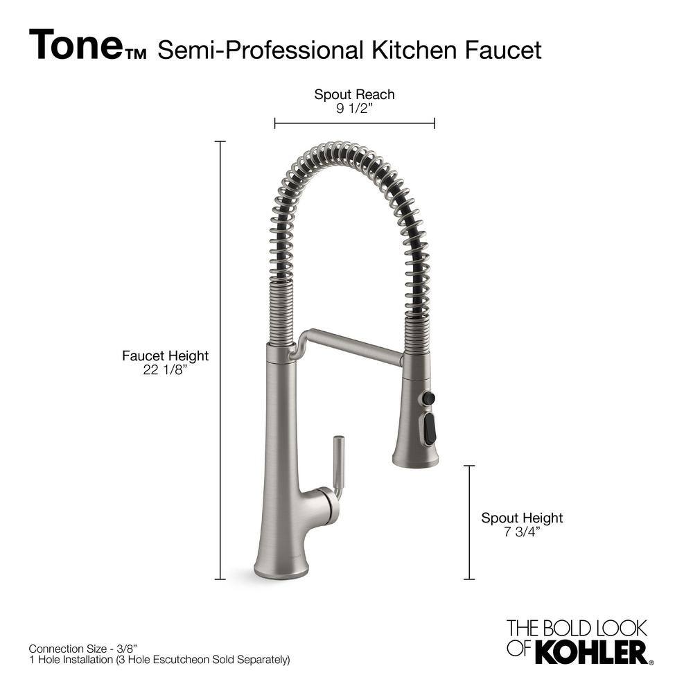Matte Black and Brass Semi-Professional Kitchen Faucet with Pull-Out Spray