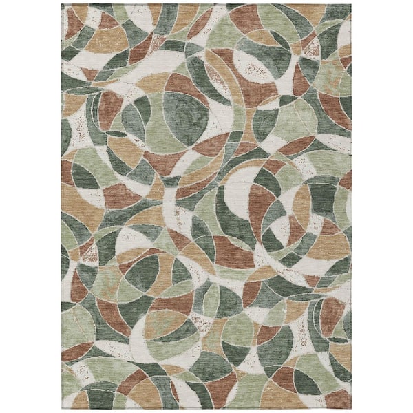 Chantille Machine Washable Indoor/Outdoor Abstract ACN3105 Basil 5 ft. x 7 ft. 6 in. Area Rug