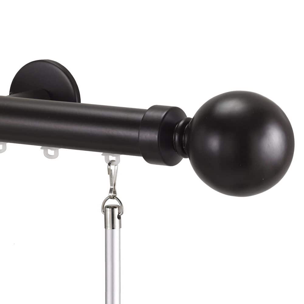 Tekno Pro 132 in. Non-Adjustable 1.13 in. Diameter Traverse Curtain Rod Set with Ball Finial in Maroon price history on PriceWatchPro
