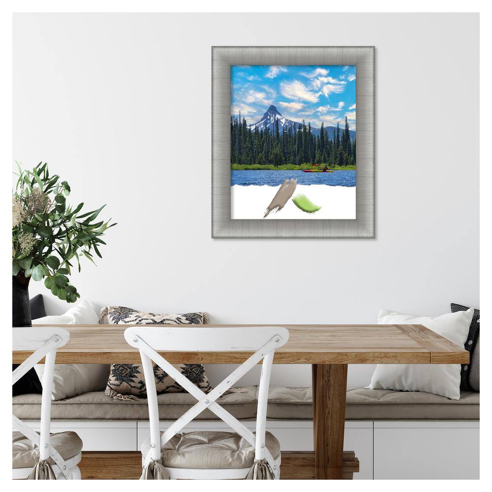 Elegant Brushed Pewter Rectangular Wall Picture Frame