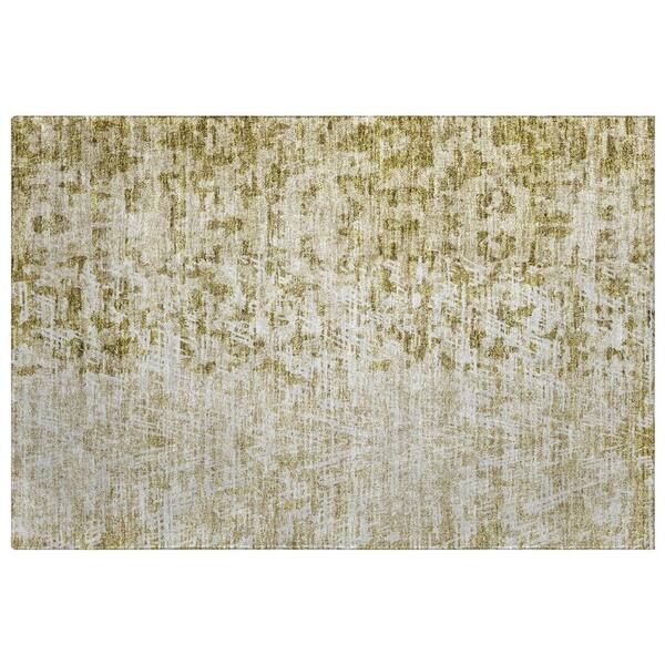 Dream Shag Premium Machine Washable Abstract ADS721 Taupe 3 ft. x 4 ft. Area Rug