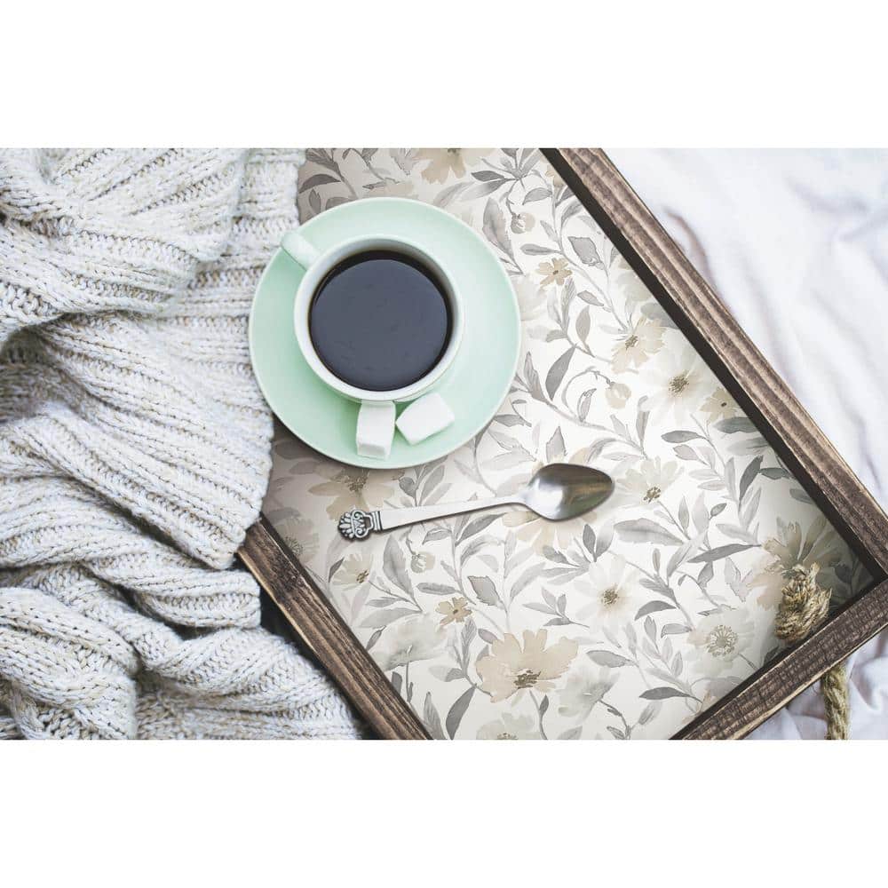 Neutral Floral Peel and Stick Wallpaper Roll