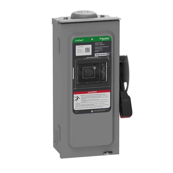 Square D 30 Amp 240-Volt 2-Pole Fused With Neutral Outdoor Heavy-Duty Safety Switch VH221NRB