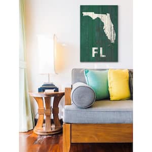 18 in. H x 12 in. W "FL State" by Marmont Hill Printed White Wood Wall Art