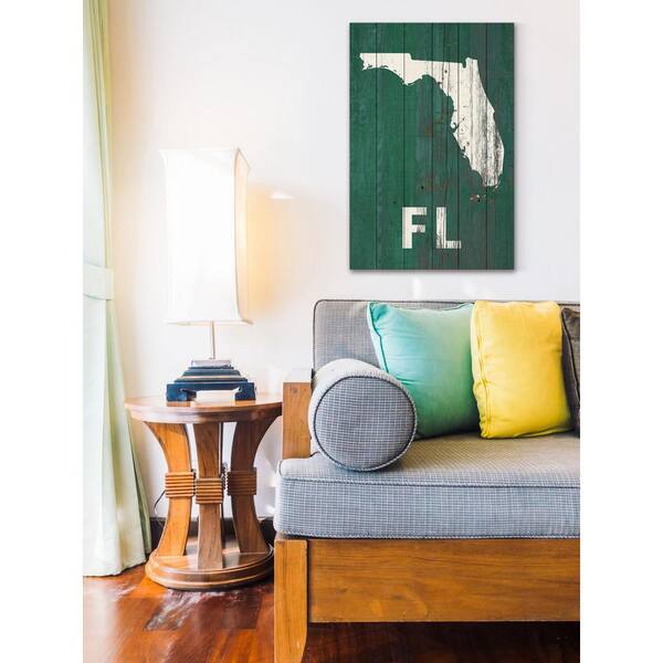 Unbranded 60 in. H x 40 in. W "FL State" by Marmont Hill Printed White Wood Wall Art
