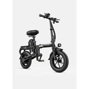 14 in. Electric Bike 48-Volt 15.6Ah Lithium 3 Speed System Aluminium Alloy Daul Disc Brakes 400W Powerful Motor in Black