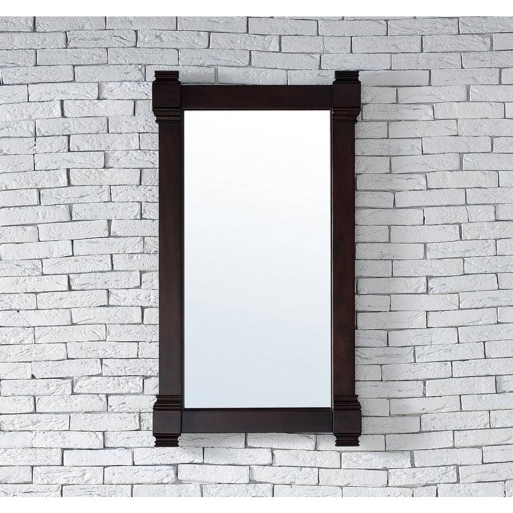 Burnished Mahogany Rectangular Wood Framed Vanity Mirror