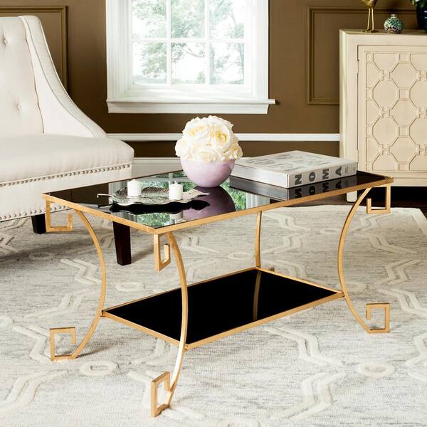 Safavieh Yasemeen Black/Antique Gold Greek Key Coffee Table