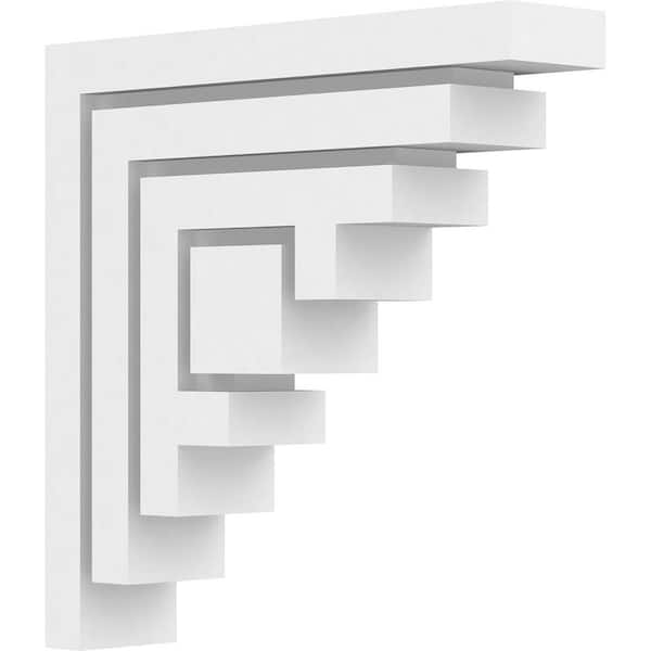 Ekena Millwork 2 in. x 9 in. x 9 in. Standard Landon Unfinsihed Architectural Grade PVC Bracket