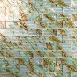 Wonder Glass Emerald 4.37 in. x 8.74 in. Polished Glass Wall Tile (5.3 sq. ft./Case)