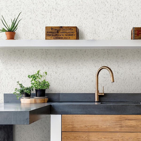Guri White Concrete Texture White Wallpaper Sample