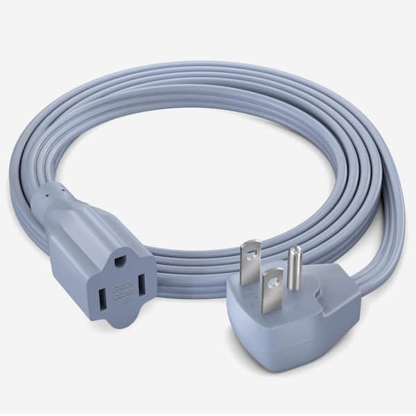 4 ft. 14 / 3 Medium / Heavy Duty Indoor Extension Cord Flat Plug Flat Wire 15 Amp Gray