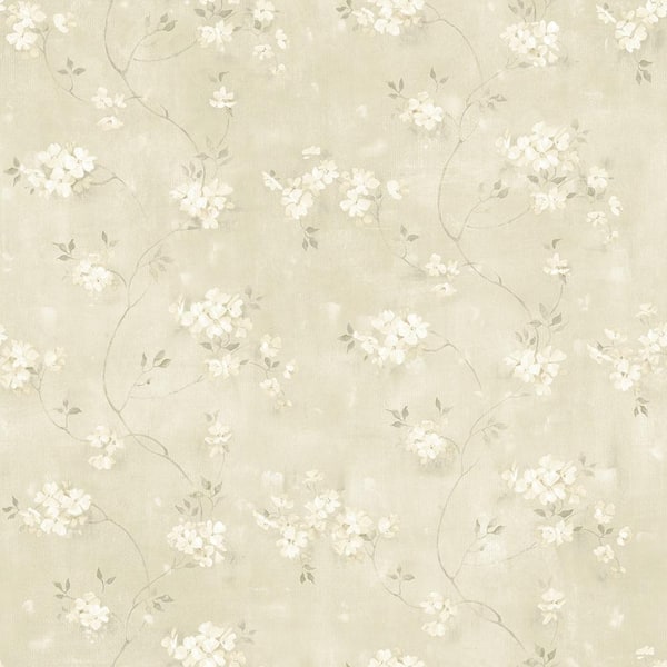Chesapeake Braham Taupe Floral Trail Taupe Wallpaper Sample