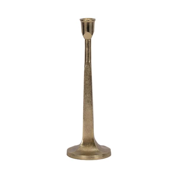 12 in. Gold Metal Squared Off Taper Candle Holder