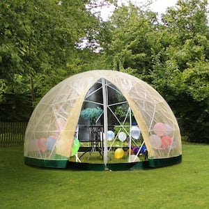 Garden Dome 9.5 ft. x 9.5 ft. x 5.8 ft. PVC Cover Bubble Tent Igloo Dome with Garden Dome Mesh for Backyard, Clear