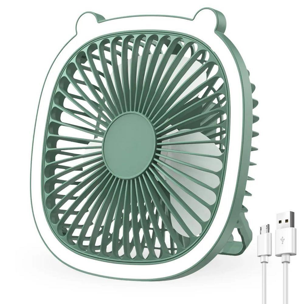 Portable Handheld USB 1200 mAh Rechargeable Battery 7 in. 3 Fan Speeds Desk Fan Green with Night Light and 180 Rotation price history on PriceWatchPro