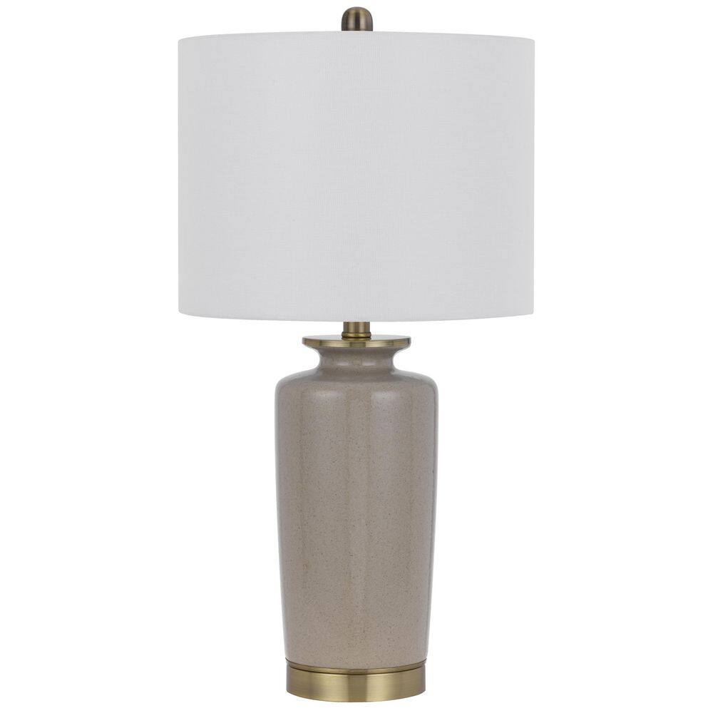25.5 in. Grey Ceramic Table Lamp with Shade