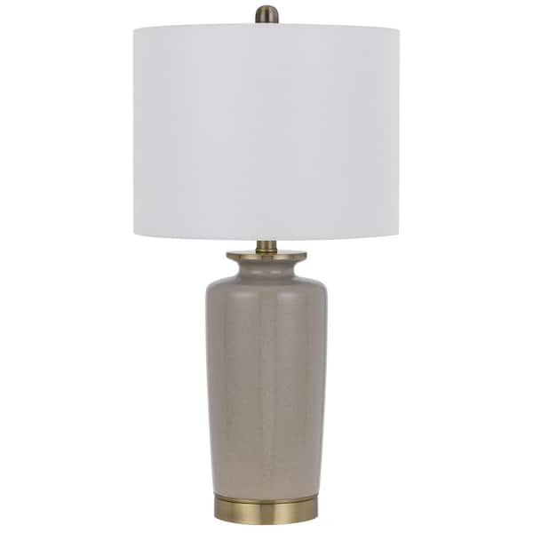 25.5 in. Grey Ceramic Table Lamp with Shade