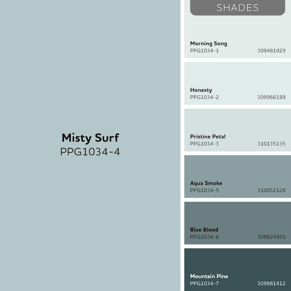 Glidden Premium 1 gal. PPG1034-4 Misty Surf Semi-Gloss Exterior