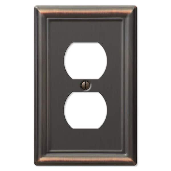 AMERELLE Bronze 1-Gang Duplex Outlet Wall Plate (1-Pack)