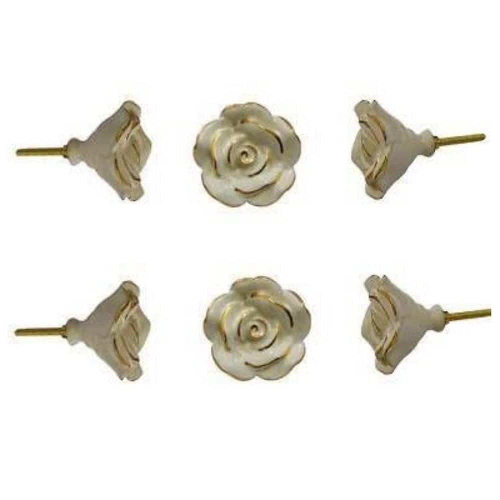 6-Pack Gold Hand Painted Ceramic Rose Knobs for Cabinet Drawer Pulls Hardware price history on PriceWatchPro
