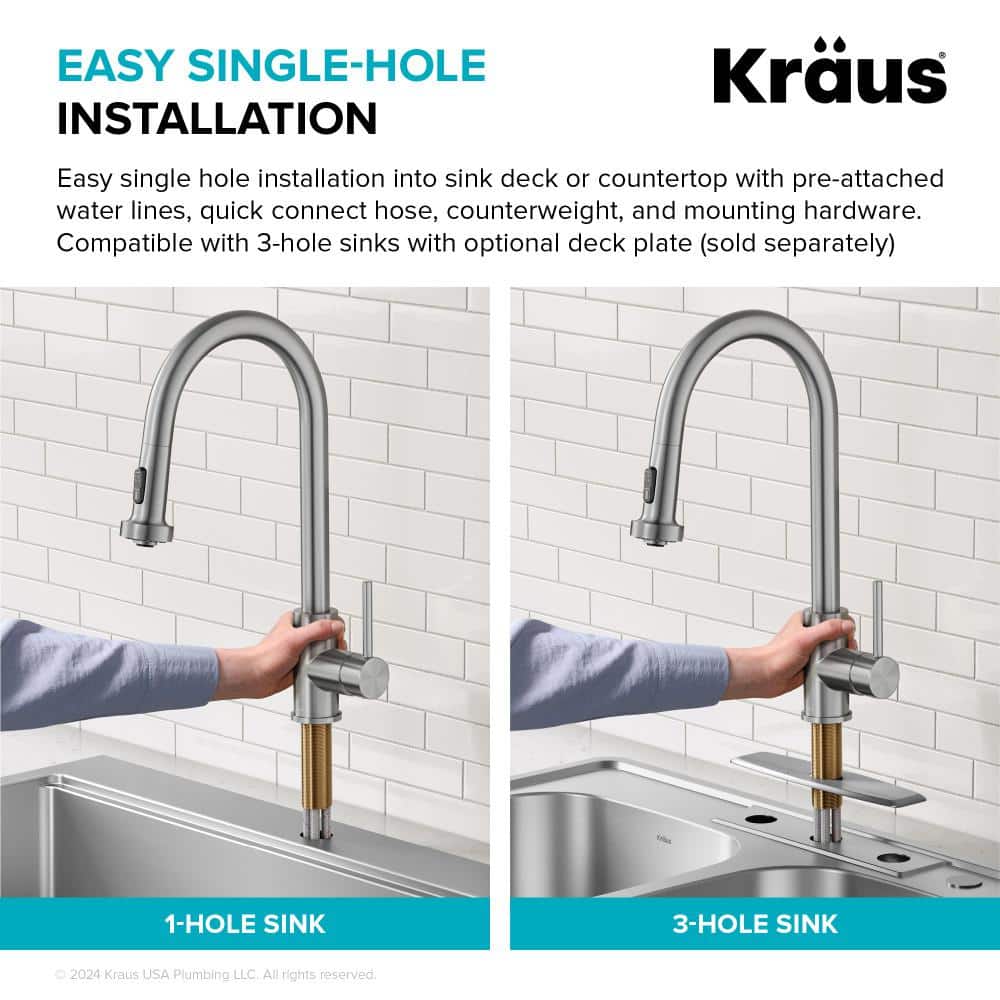 Matte Black Touchless Kitchen Faucet with Pull-out Spray