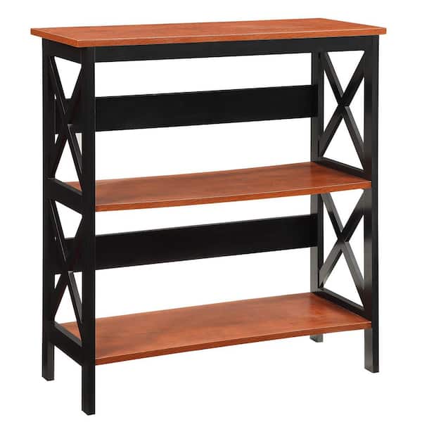 Convenience Concepts Oxford 31.5 in. W Cherry/Black 3 Tier Bookcase